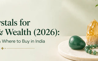 Money and wealth crystals including citrine and pyrite to wear for abundance, available in India