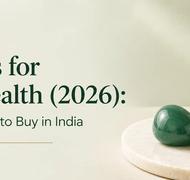 Money and wealth crystals including citrine and pyrite to wear for abundance, available in India