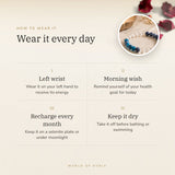 How to wear your Weight Loss Bracelet – left wrist, morning wish, recharge on selenite or moonlight