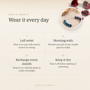 How to wear your Weight Loss Bracelet – left wrist, morning wish, recharge on selenite or moonlight