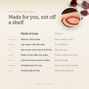 Why World of Oorja – Red Coral Bracelet made for you, finished by hand in Jaipur