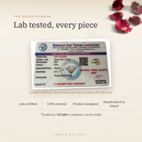 Rose Quartz Ring lab certificate with QR code – The Oorja promise