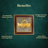 7 Horses of Prosperity on Raw Pyrite Frame - WorldOfOorja