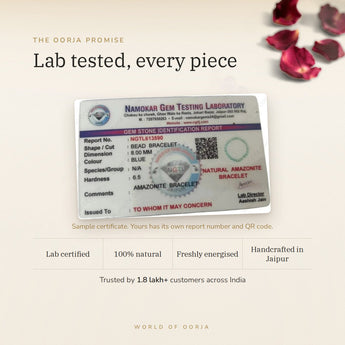 Amazonite Bracelet lab certificate with QR code – The Oorja promise
