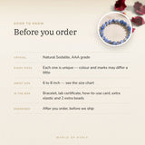 Sodalite Bracelet – before you order: size, what is in the box, energised after order