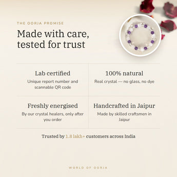 The Oorja promise – Mulank 7 Bracelet, lab certified and energised after you order
