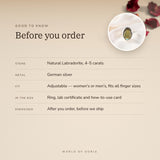 Labradorite Ring – good to know before you order: what is in the box, energised after order