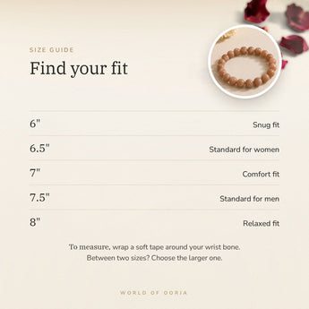 Sunstone Bracelet size guide – 6 to 8 inch