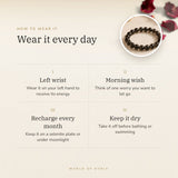 How to wear your Smoky Quartz Bracelet – left wrist, morning wish, recharge on selenite or moonlight