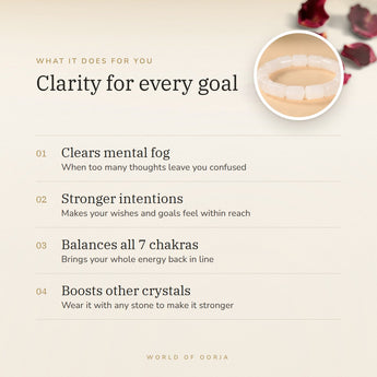 Clear Quartz Cylinder Bracelet benefits – World of Oorja