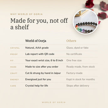 Why World of Oorja – 7 Chakra with Pyrite Bracelet made for you, finished by hand in Jaipur