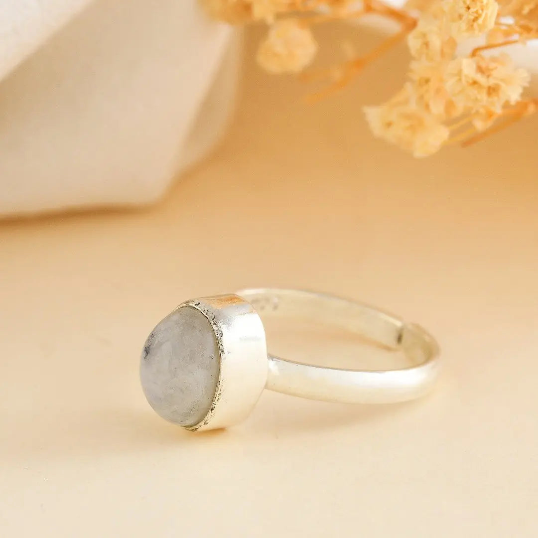 Moonstone Ring, Sterling Silver 925, Natural Gemstone newest Ring, Divine Feminine Metaphysical Stone, Manifestation Jewelry, Crystal Ring