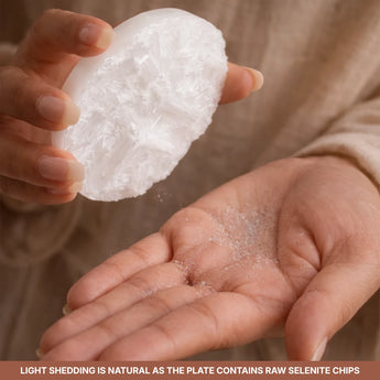 World of Oorja Moroccan Selenite plate for crystal recharging and spiritual rituals