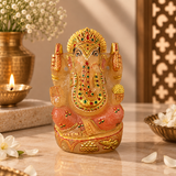 Yellow Quartz Ganesha Idol – 22K Gold Hand-Painted (704g)