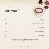 Amethyst bracelet size guide – 6 to 8 inch