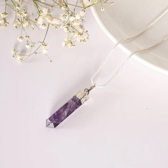 Amethyst Pencil Pendant - WorldOfOorja