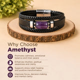 Amethyst Leather Bracelet – image 2