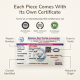 Angelite Bracelet lab certificate – tested at an ISO certified gem lab