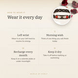 How to wear your Virgo Metal Zodiac Bracelet โ left wrist, morning wish, recharge on selenite or moonlight