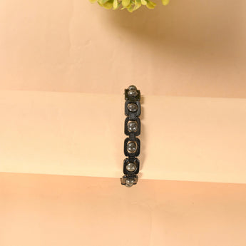 Black Metal Raw Pyrite Bracelet – image 5