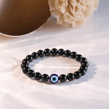 Black Tourmaline protection bracelet - natural stone for negative energy shielding - World of Oorja