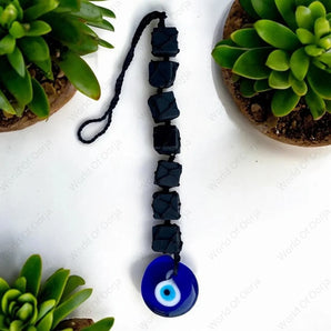 Black Tourmaline Cubes Hanging - WorldOfOorja