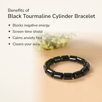 Benefits of Black Tourmaline Cylinder Bracelet – World of Oorja
