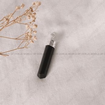 Black Tourmaline Pencil Pendant - WorldOfOorja