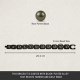 Black Metal Raw Pyrite Bracelet – image 2