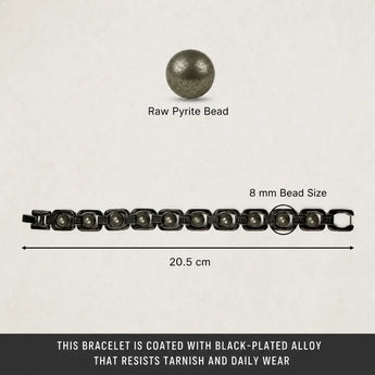 Black Metal Raw Pyrite Bracelet – image 2