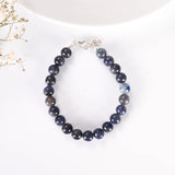 Natural Blue Sapphire Silver Adjustable Bracelet (Neelam) – image 2