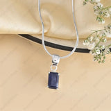 Blue Sapphire (neelam) Pendant - WorldOfOorja