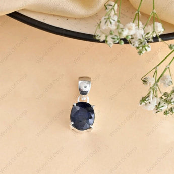 Blue Sapphire (neelam) Pendant - WorldOfOorja
