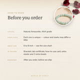 Amazonite Bracelet – before you order: size, what is in the box, energised after order