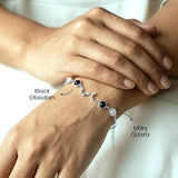 Wearing the Scorpio constellation bracelet โ silver
