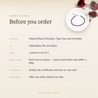 Triple Protection Anklet – good to know before you order: what is in the box, energised after order