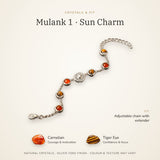 Mulank 1 bracelet crystals and fit – Carnelian, Tiger Eye, adjustable chain