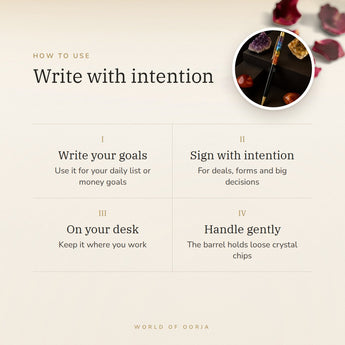 7 Chakra Crystal Pen – write with intention, how to use and where to keep it