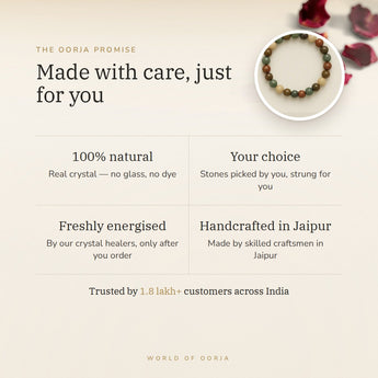The Oorja promise – Custom Crystal Bracelet, 100% natural and energised after you order
