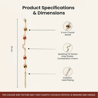 Aries bracelet specifications โ gold