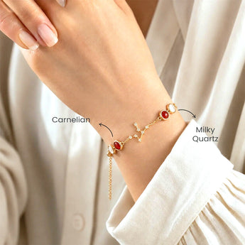 Wearing the Virgo constellation bracelet โ gold