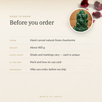 Green Aventurine Ganesh Ji Murti (400 g) – good to know before you order