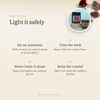 Amethyst Crystal Candle – light it safely, how to use and where to keep it