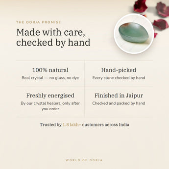 The Oorja promise – Green Aventurine Crystal Diya