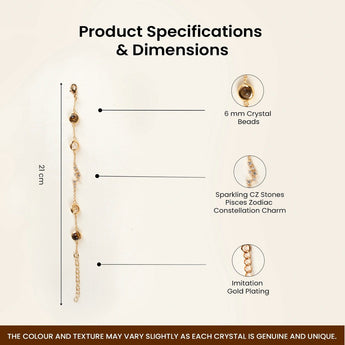 Pisces bracelet specifications – gold