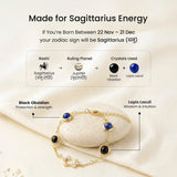 Wearing the Sagittarius constellation bracelet – gold