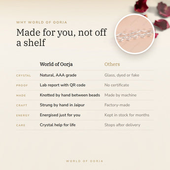 Why World of Oorja – Clear Quartz (Sphatik) Mala made for you, handcrafted in Jaipur