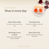 How to wear your Carnelian Studs – daily wear, recharge on selenite or moonlight