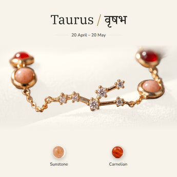 Taurus zodiac constellation bracelet for women – gold