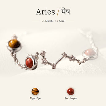 Aries zodiac constellation bracelet for women โ silver